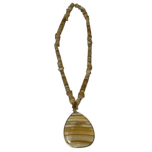Vintage Honey Quartz Pendant with Mexican Onyx Necklace - Picture 8 of 10